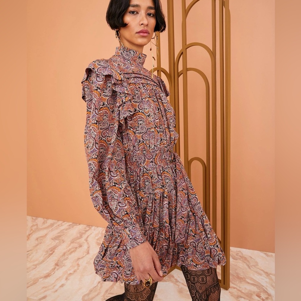 Ulla Johnson Luna Silk Paisley Print Mini Dress